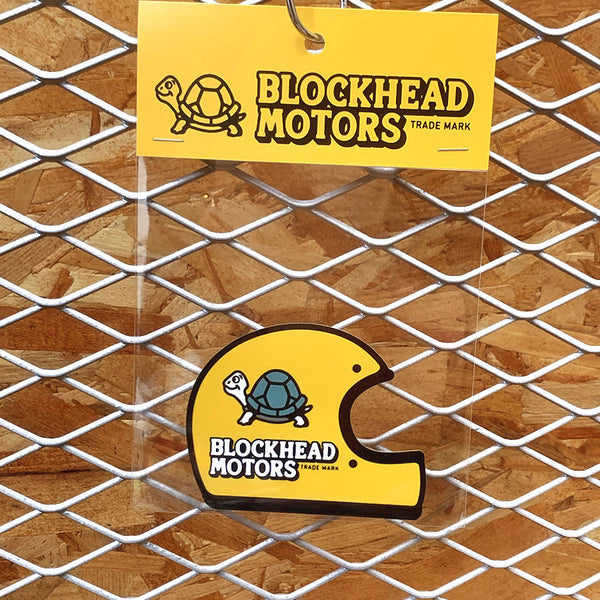 Blockhead Motors Helmet Sticker - Yellow