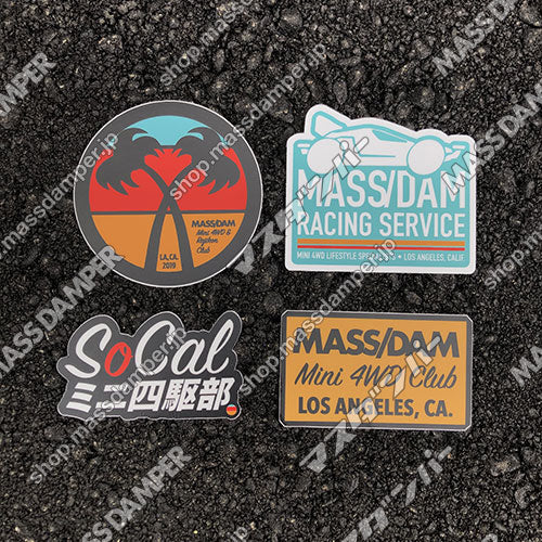 Mass Damper SoCal Sticker Set - 4 Pack