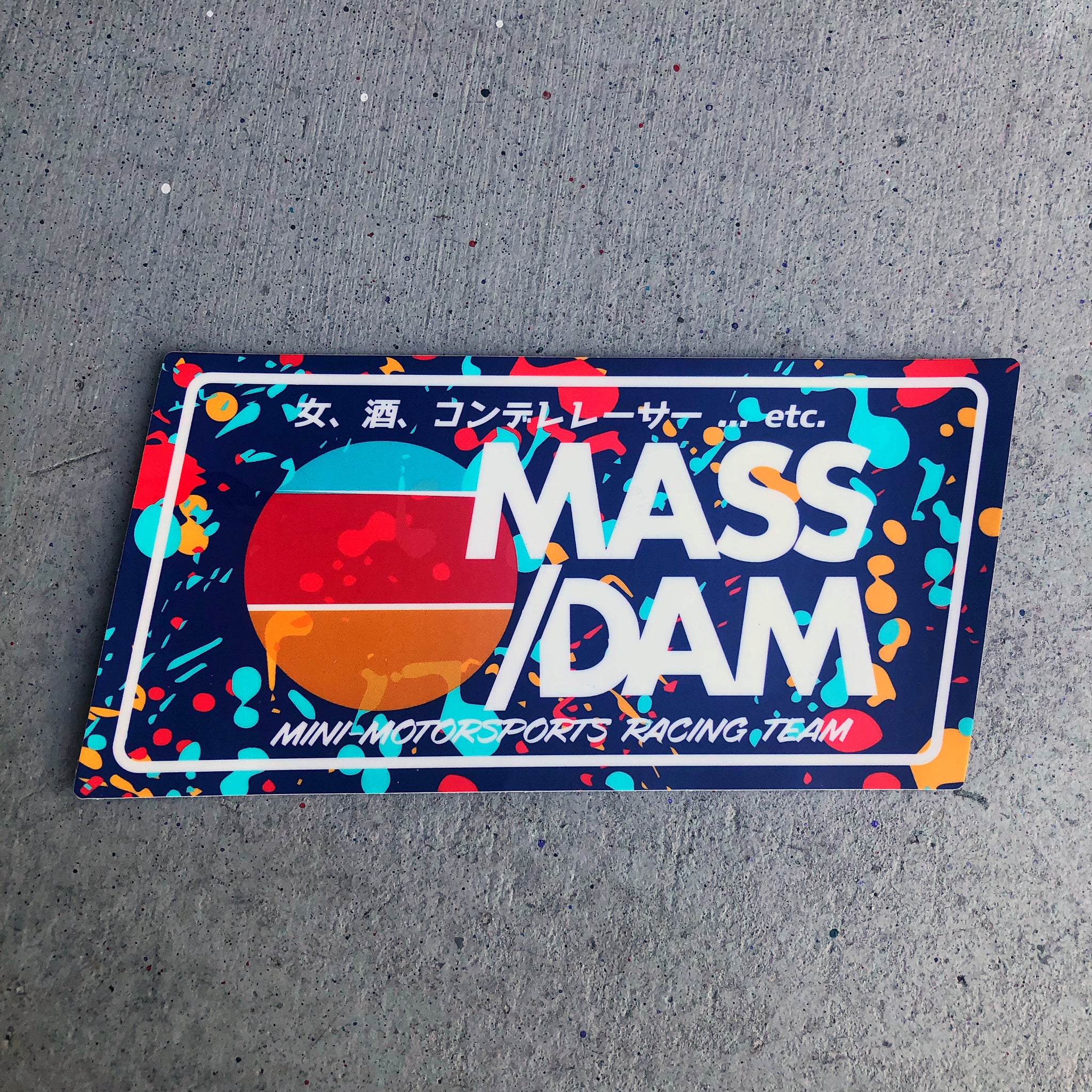 Mass/Dam Paint Drip Bumper Sticker